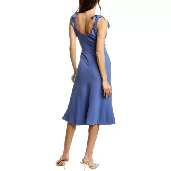 Dress the Population Womens Hana Sleeveless Midi Aline Fit amp Flare Dress W BowsBlue Jay
