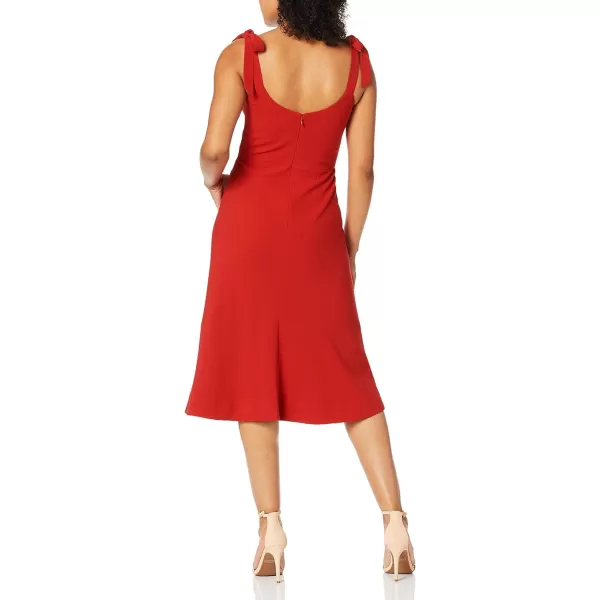 Dress the Population Womens Hana Sleeveless Midi Aline Fit amp Flare Dress W BowsRouge