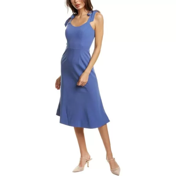 Dress the Population Womens Hana Sleeveless Midi Aline Fit amp Flare Dress W BowsBlue Jay
