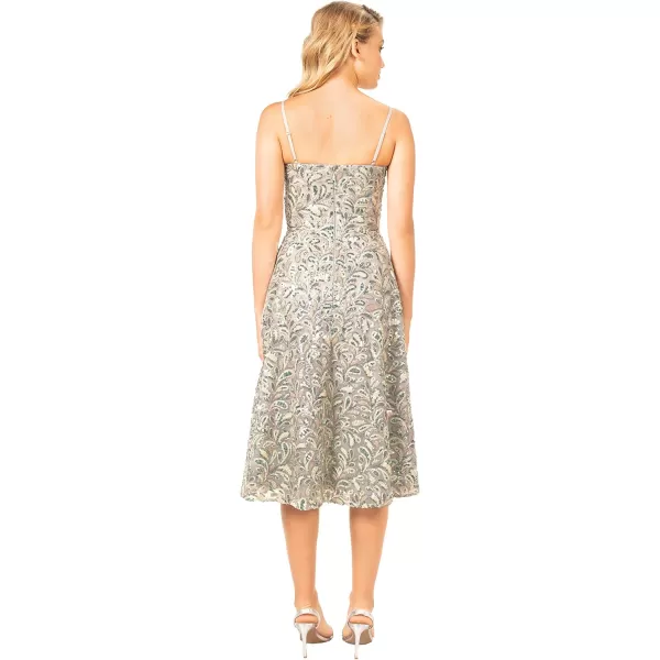 Dress the Population Womens Carlita Fit and Flare Midi DressDove Multi