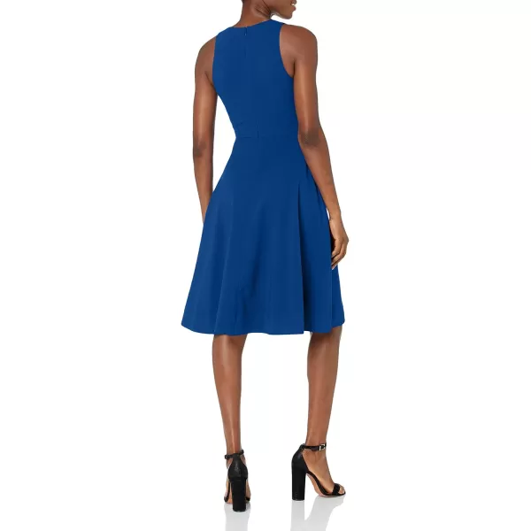 Dress the Population Womens Catalina Solid Sleeveless Fit ampamp Flare Midi DressCobalt