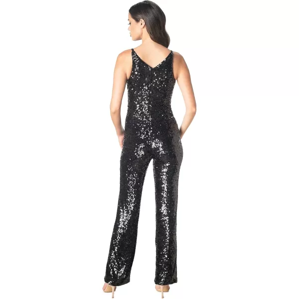 Dress the Population Womens Charlie Plunging JumpsuitBlack