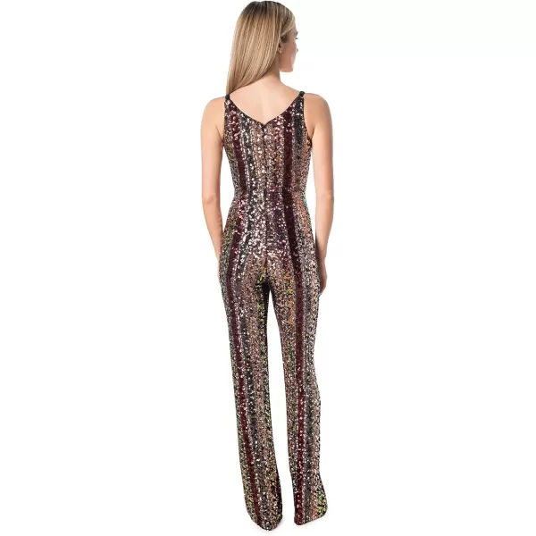 Dress the Population Womens Charlie Plunging JumpsuitBronze Multi