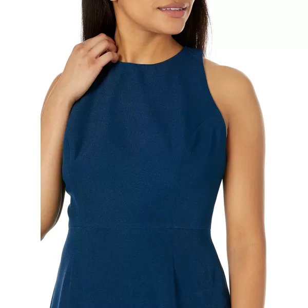 Dress the Population Womens Emme High Neck Tie Back Body Con Midi DressPeacock Blue