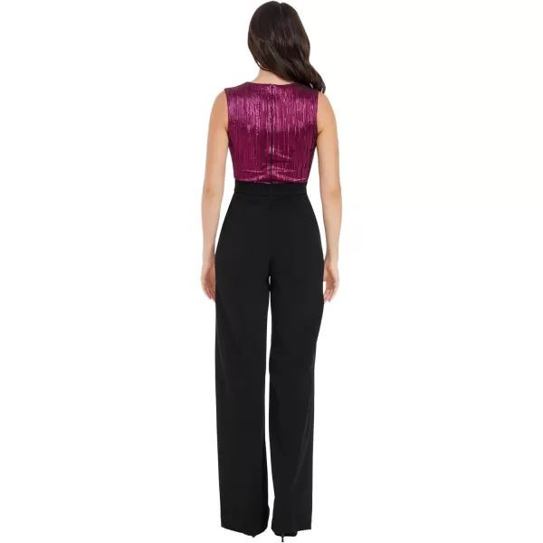 Dress the Population Womens Everette JumpsuitBlackfuchsia