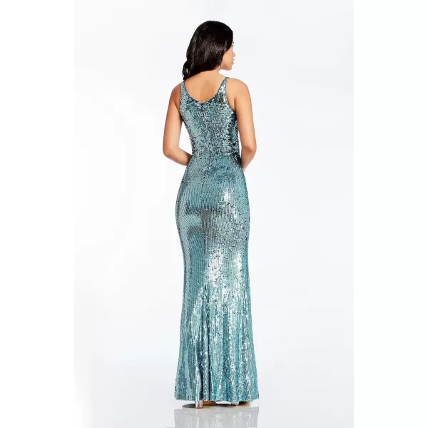 Dress the Population Womens Iris Bodycon Maxi DressIce Blue Multi