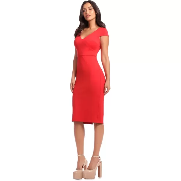 Dress the Population Womens Jaleah Bodycon Midi DressCrrimson
