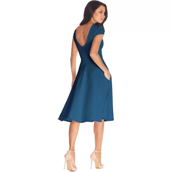 Dress the Population Womens Livia Midi High DressPeacock Blue