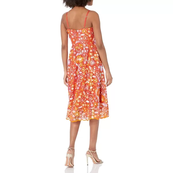 Dress the Population Womens Maren Fit and Flare Midi DressPoppy Multi