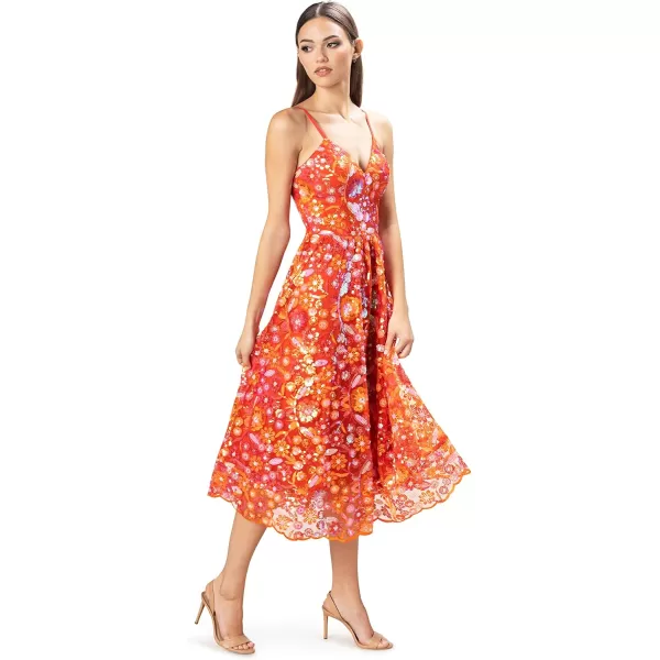 Dress the Population Womens Maren Fit and Flare Midi DressPoppy Multi