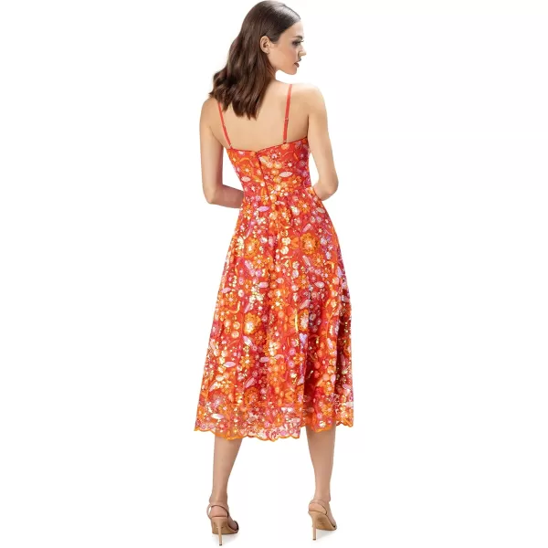 Dress the Population Womens Maren Fit and Flare Midi DressPoppy Multi