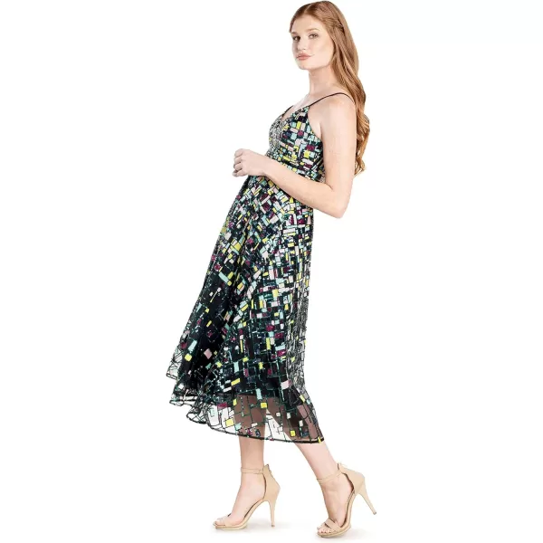 Dress the Population Womens Maren Fit and Flare Midi DressSeafoam Multi