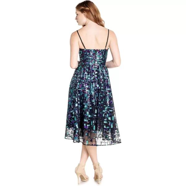 Dress the Population Womens Maren Fit and Flare Midi DressViolet Multi