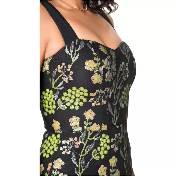Dress the Population Womens Nicole Bodycon Midi DressDark Lemongrass Multi