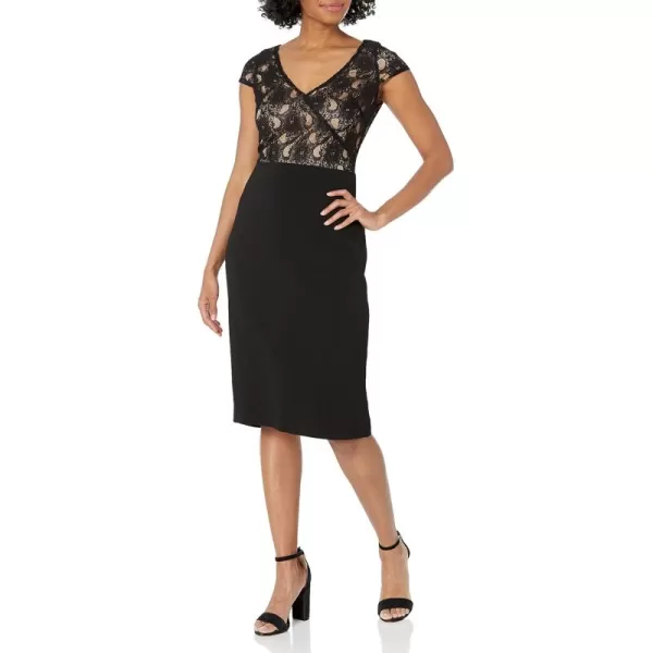 Dress the Population Womens Jaleah Bodycon Midi DressBlack Multi