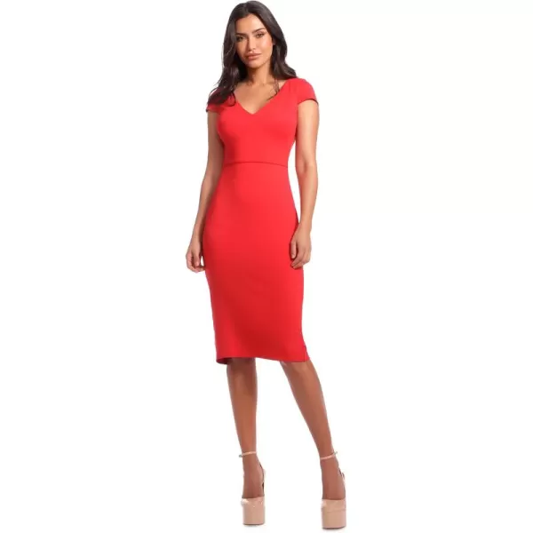 Dress the Population Womens Jaleah Bodycon Midi DressCrrimson