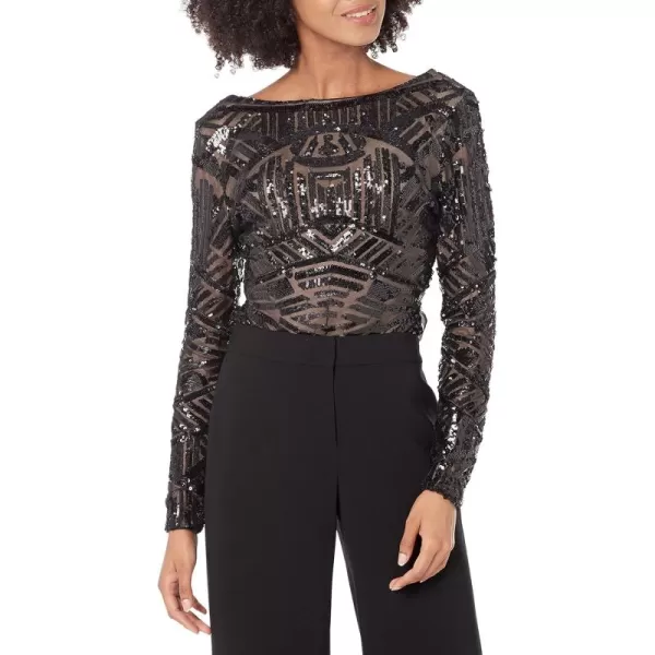 Dress the Population Womens Leia Bodycon Midi DressBlackNude
