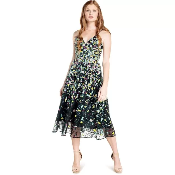 Dress the Population Womens Maren Fit and Flare Midi DressSeafoam Multi