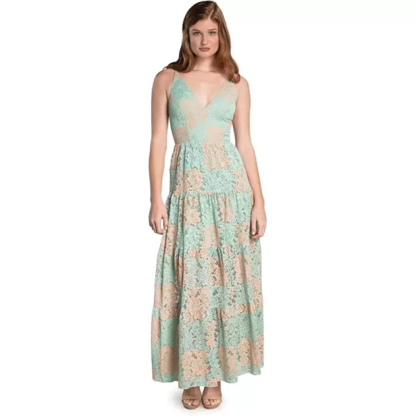 Dress the Population Womens Melina Bodycon Maxi DressSeafoam Multi