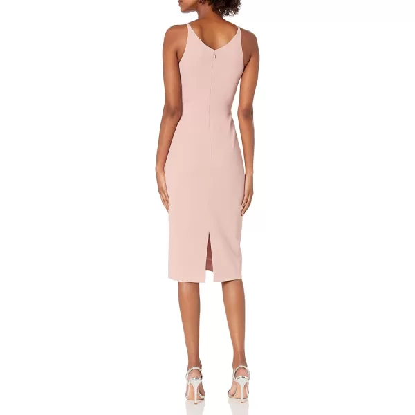 imageDress the Population Womens Lyla Solid Sleeveless Fitted Midi Sheath DressBlush