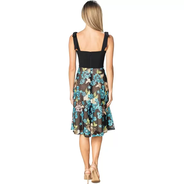 imageDress the Population Womens Rosario Fit and Flare Midi DressCerulean Blue Multi