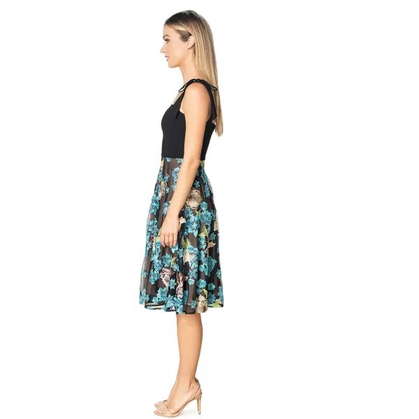imageDress the Population Womens Rosario Fit and Flare Midi DressCerulean Blue Multi