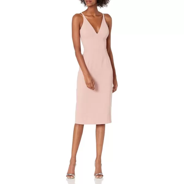 imageDress the Population Womens Lyla Solid Sleeveless Fitted Midi Sheath DressBlush