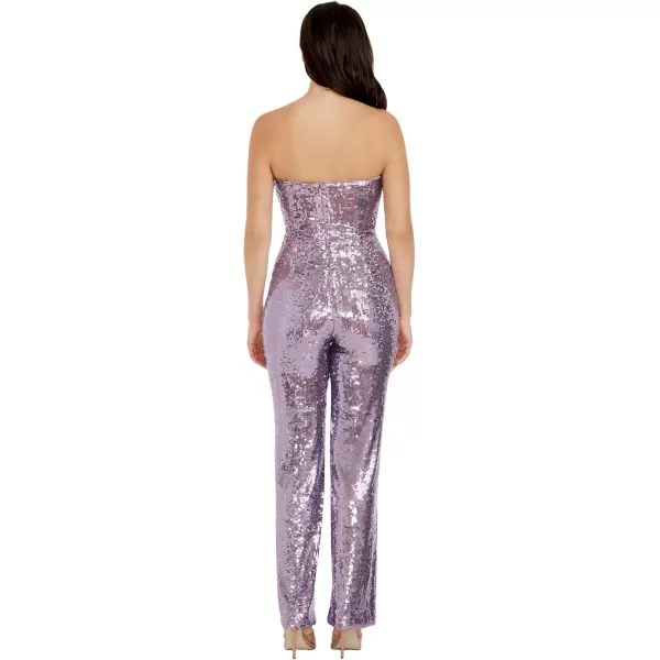 imageDress the Population Womens Andy Strapless Sequin Wide Leg JumpsuitLavender Multi