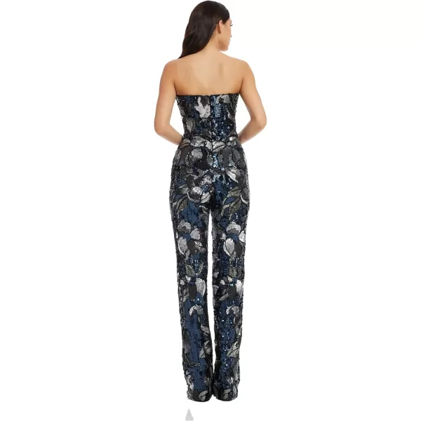 imageDress the Population Womens Andy Strapless Sequin Wide Leg JumpsuitNavy Multi