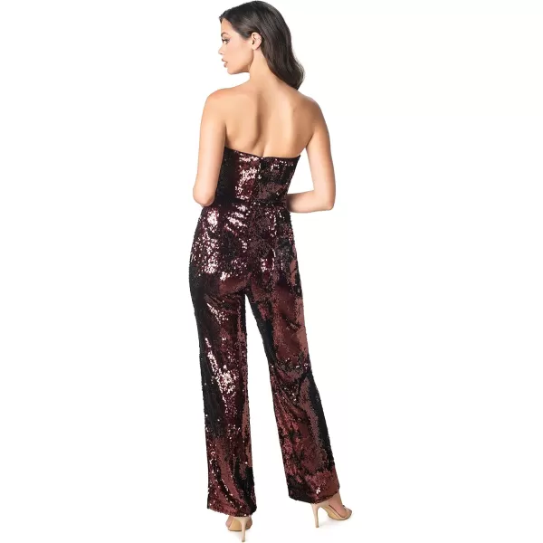 imageDress the Population Womens Andy Strapless Sequin Wide Leg JumpsuitPort