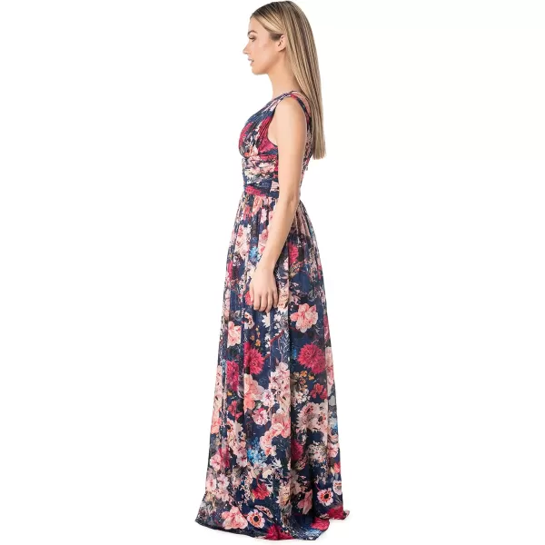 imageDress the Population Womens Jaclyn Fit and Flare Maxi DressNavy Multi
