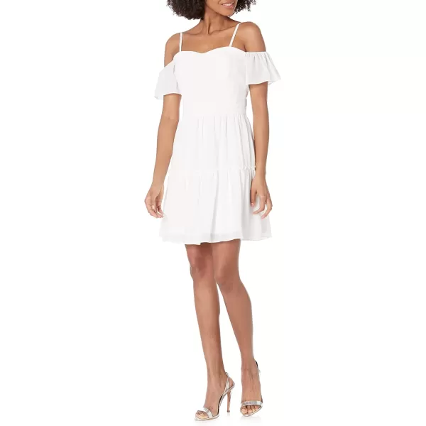 imageDress the Population Womens Justitia Fit and Flare Midi DressOffwhite