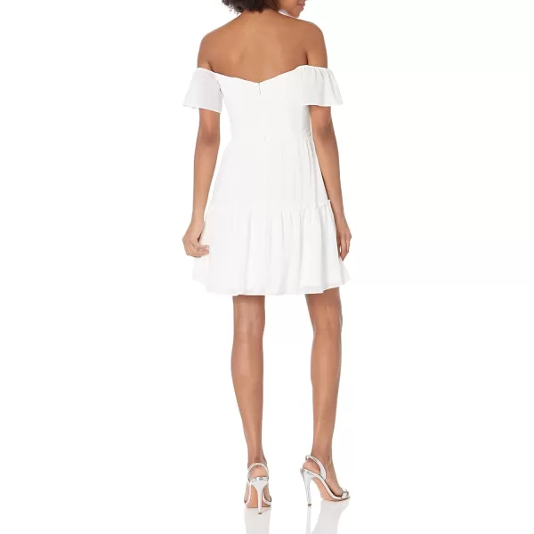 imageDress the Population Womens Justitia Fit and Flare Midi DressOffwhite