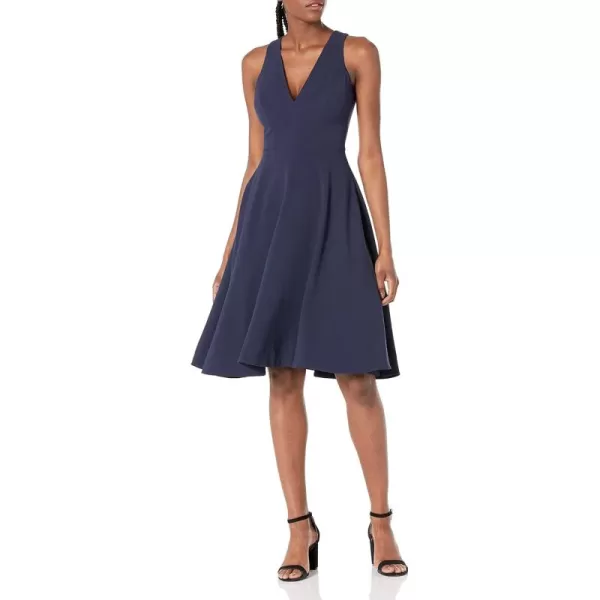 imageDress the Population Womens Catalina Plunging VNeck a Line MidiMidnight Blue B