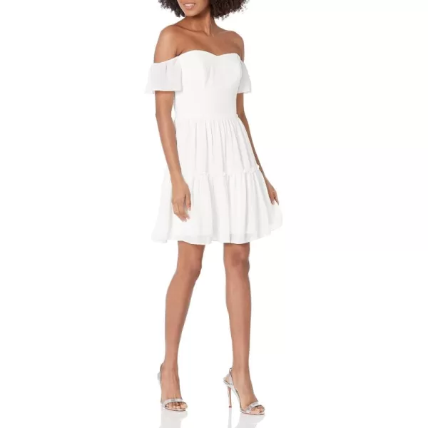 imageDress the Population Womens Justitia Fit and Flare Midi DressOffwhite