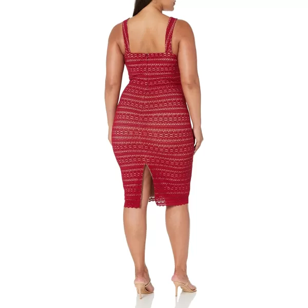 imageDress the Population Womens Nicole Sweetheart Neck Bodycon Midi DressGarnet
