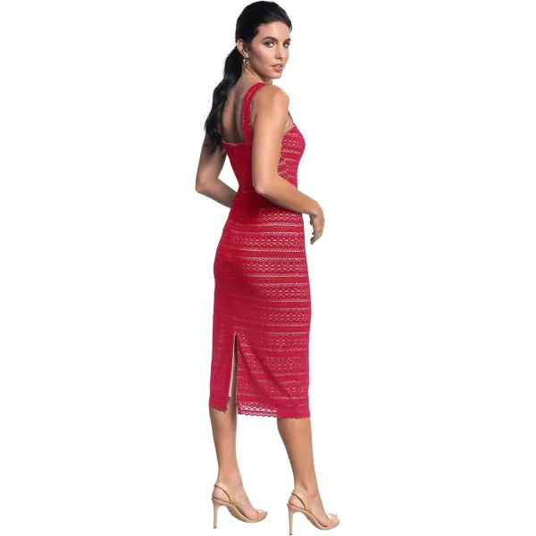 imageDress the Population Womens Nicole Sweetheart Neck Bodycon Midi DressGarnet