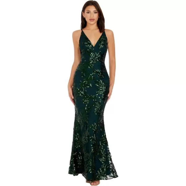 imageDress the Population Womens Sharon Mermaid Maxi DressPine Multi