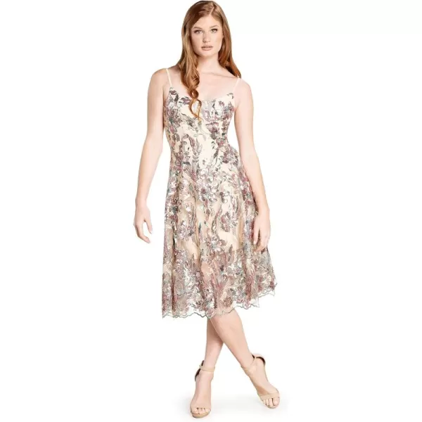 imageDress the Population Womens Uma Sweetheart Bodice Fit and Flare Midi DressLavenderMulti