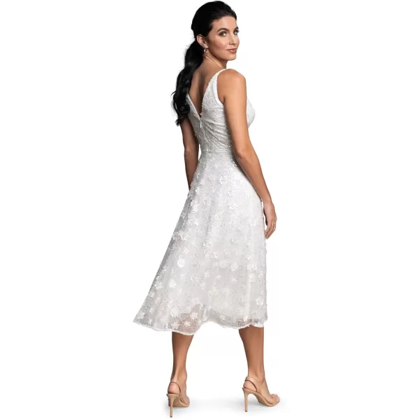 imageDress the Population Womens Elisa Sleeveless Plunge Neckline Fit and Flare Midi DressIvory