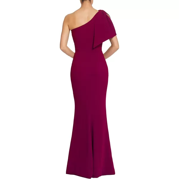 imageDress the Population Womens Georgina Asymmetrical Bow Neckline Bodycon Midi DressDark Magenta