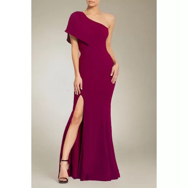 imageDress the Population Womens Georgina Asymmetrical Bow Neckline Bodycon Midi DressDark Magenta