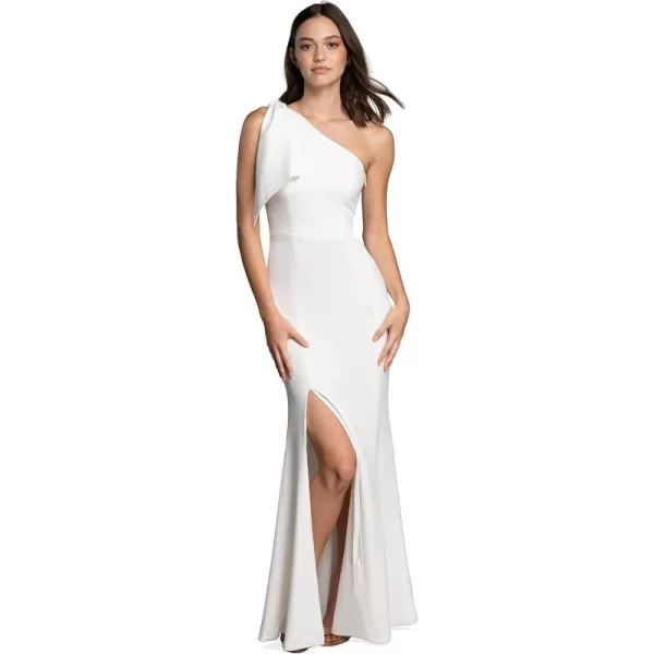 imageDress the Population Womens Georgina Asymmetrical Bow Neckline Bodycon Midi DressOffwhite