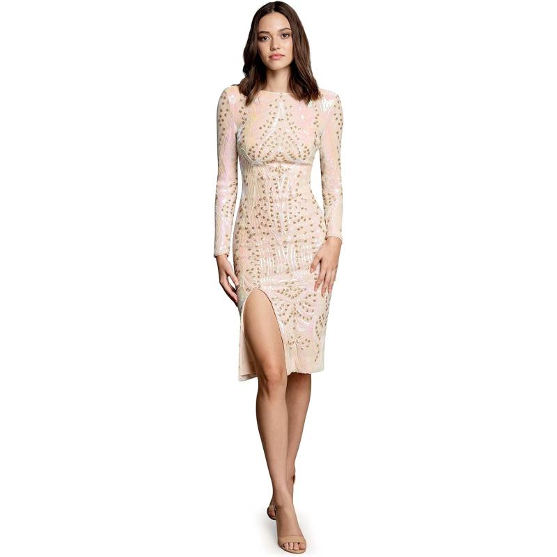 imageDress the Population Womens Natalie Bodycon Midi DressPearl Multi