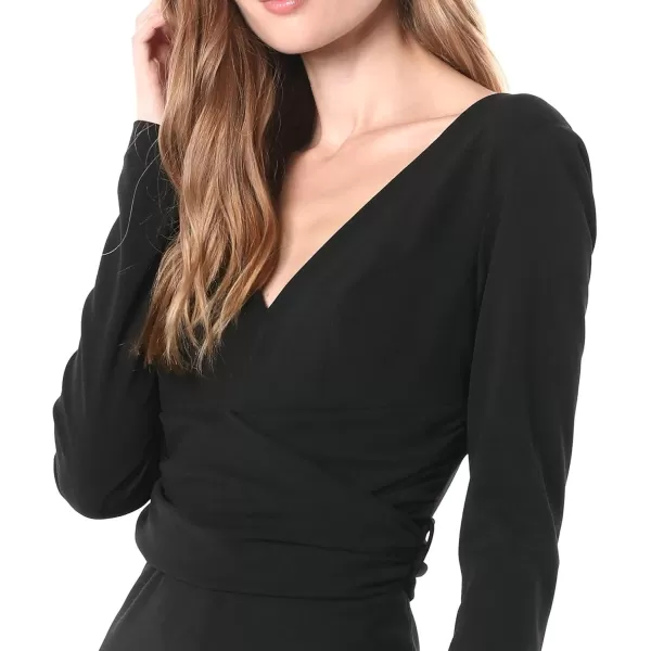 imageDress the Population Womens Drew Long Sleeve Stretch Short DressBlack