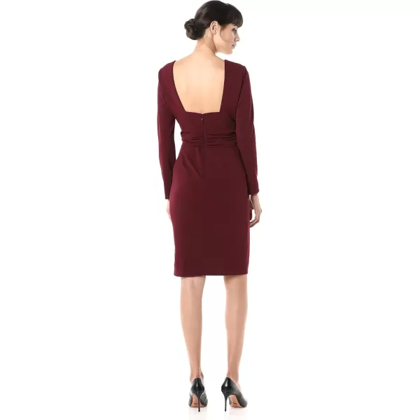 imageDress the Population Womens Drew Long Sleeve Stretch Short DressBurgundy
