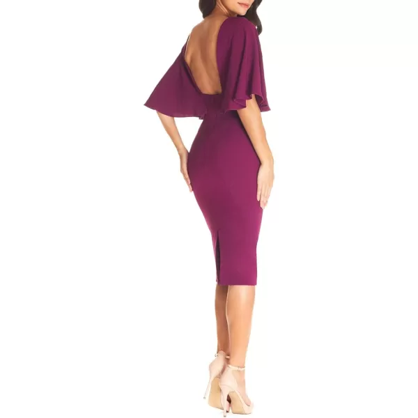 imageDress the Population Womens Louisa Midi Plunging DressDark Magenta