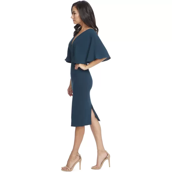 imageDress the Population Womens Louisa Midi Plunging DressPine