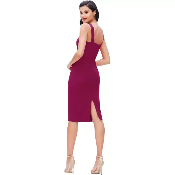 imageDress the Population Womens Nicole Sweetheart Neck Bodycon Midi DressDark Magenta