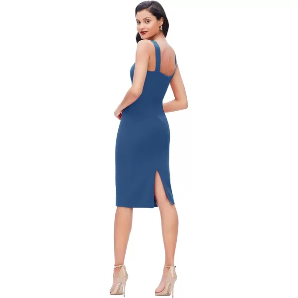 imageDress the Population Womens Nicole Sweetheart Neck Bodycon Midi DressPeacock Blue